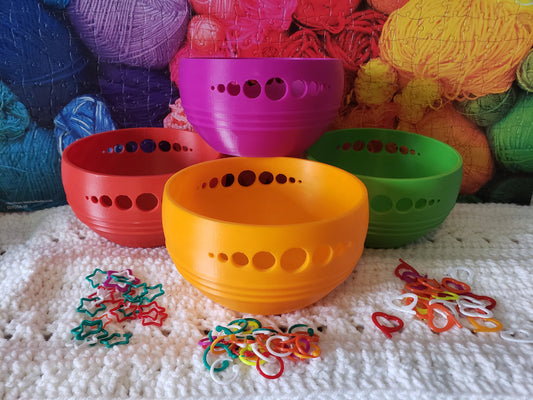 Yarn Bowl with Stitch Markers BUNDLE ~ Crochet Knitter Gift - Yarn Art Accessory