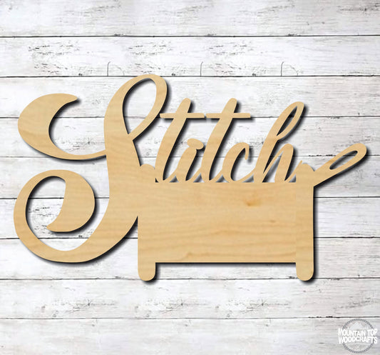 Stitch Wall Sign Needle Thread Spool ~ Craft Room Sew Embroider Sewing Room Laser Engraved Sign Wood Wall Art