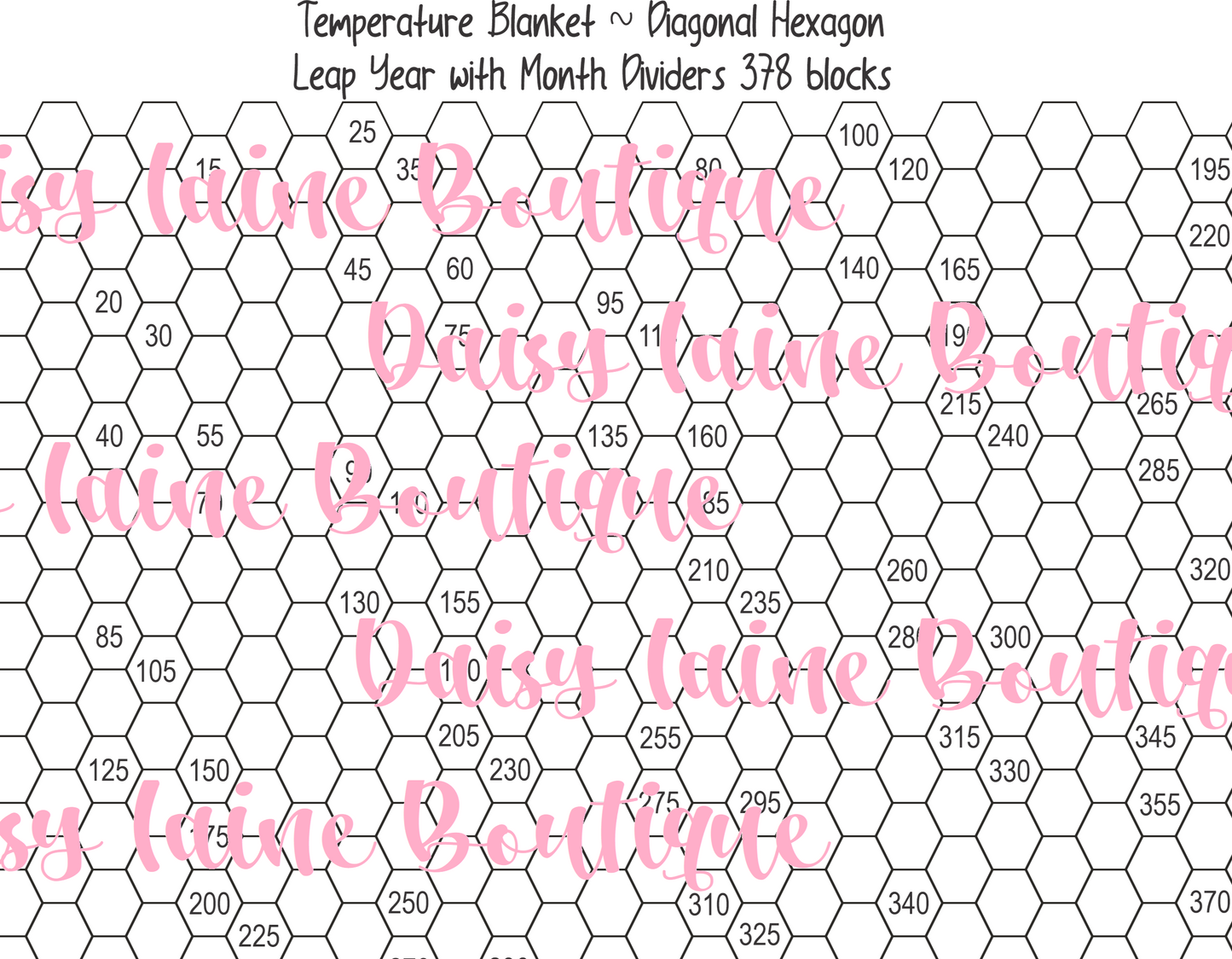 ~ FREE ~ Temperature Blanket Crochet Templates ~ Hexagon 378 Block - Download
