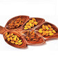 Autumn Leaf Wood Serving Tray - Cheese Board - Chip & Dip - Divided Bowl - Charcuterie Tray Platter