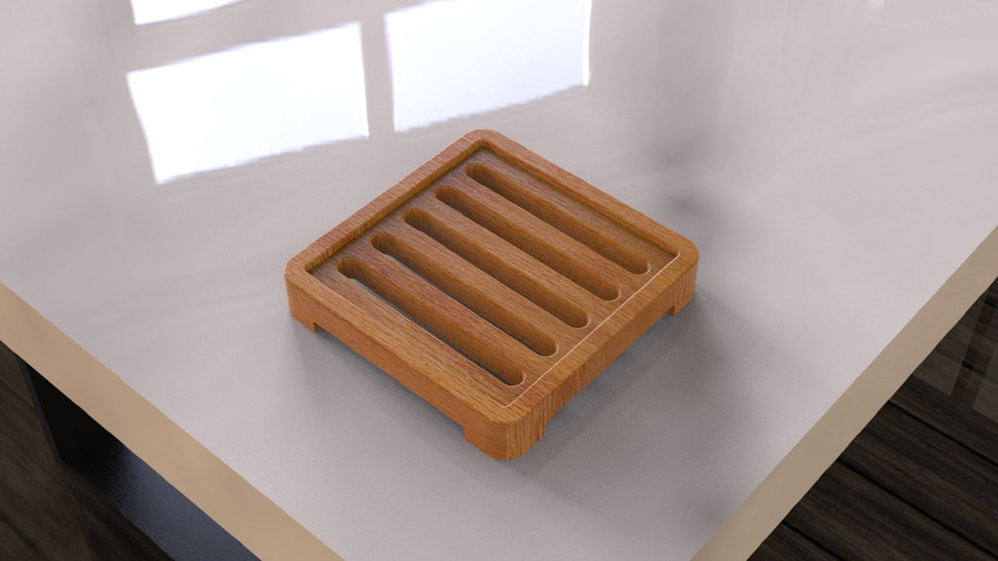 Soap Dish Wooden Tray - Square - Bath Spa Sink - Home Decor - Wooden Platter