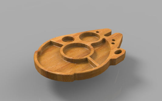 Millennium Falcon Star Trek Wood Kid Plate - Animal Dinner Plate - Wooden Serving Dish