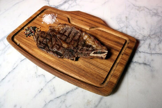 Steak Plate Wooden Serving Tray - Texas Style Steakhouse - Cutting Board - Wooden Platter