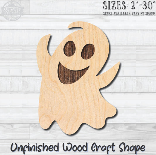 Ghost 4 Halloween Unfinished Wood Shape Blank Laser Engraved Cutout Woodcraft DIY Craft Supply