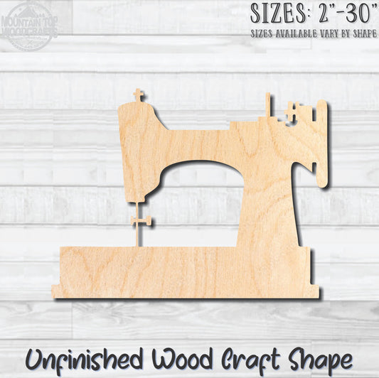 Sewing Machine Hand Crank 1 Unfinished Wood Shape Blank Laser Engraved Cut Out Woodcraft DIY Craft Supply