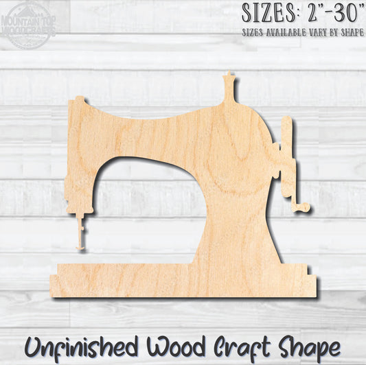 Sewing Machine Hand Crank 4 Unfinished Wood Shape Blank Laser Engraved Cut Out Woodcraft DIY Craft Supply