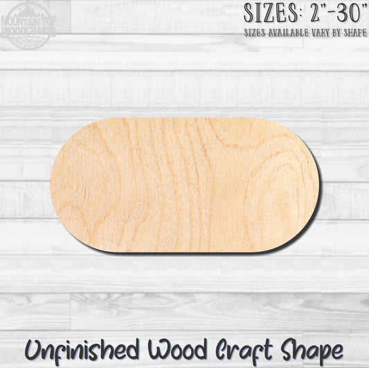 Capsule Unfinished Wood Shape Blank Laser Engraved Cutout Woodcraft DIY Craft Supply