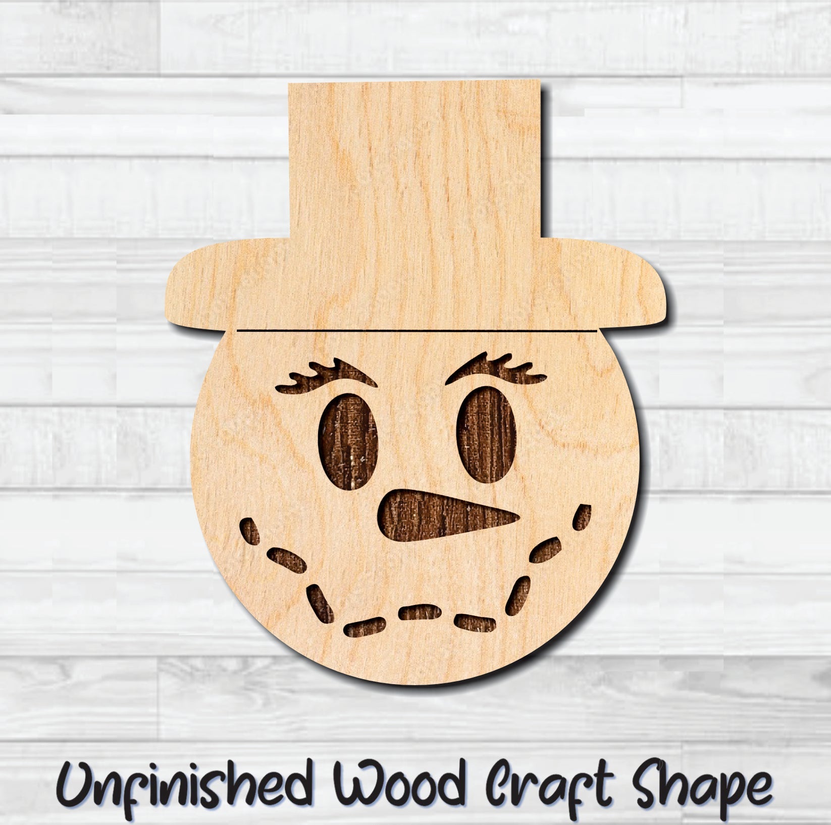 Snowman Face 2 Unfinished Wood Shape Blank Laser Engraved Cut Out Wood –  Mountain Top Woodcrafts